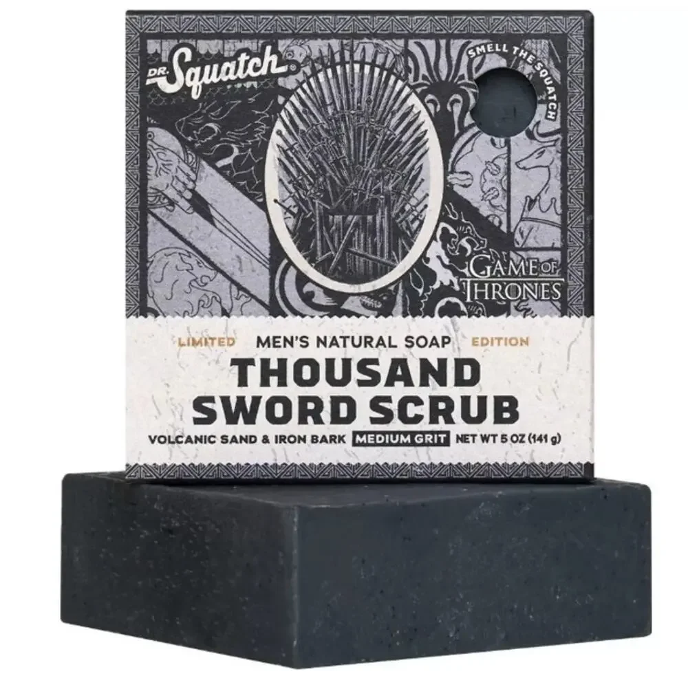 Dr. Squatch Men's All Natural Bar Soap, Thousand Sword Scrub, Game of Thrones